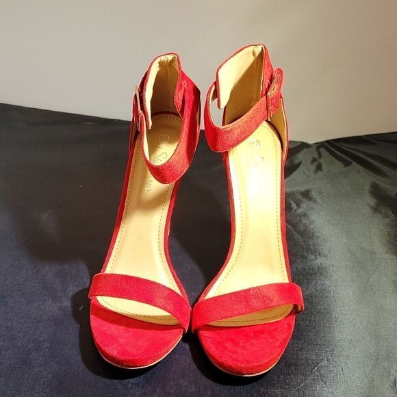 BRAND NEW SH ZOANNA-TWICE FUN SUEDE HIGH HEEL STILETTOS SANDAL WITH ANKLE STRAP - Picture 2 of 15